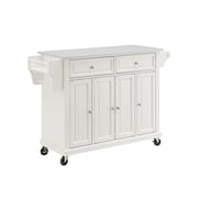 Crosley Furniture MDF Wood Granite Top Kitchen Cart in White