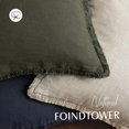 thumbnail image 4 of Fundas de cojín Foindtower de lino con flecos, color verde oliva oscuro, 4 of 7