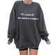 thumbnail image 1 of Gibobby Temperamento Pullover Top Moda de mujer Ocio Palabras de amor Impresión de amor Cuello redondo Manga larga Top suelto Suéter sin sombrero 8 (Gris, M), 1 of 4