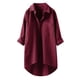 thumbnail image 1 of Blusa de trabajo con botones para mujer: camisa lisa de manga larga, poliéster, cuello en V abotonado, bolsillo en el pecho, estilo informal de negocios, tallas S-XXXL, contorno de pecho 114-144 cm., 1 of 4