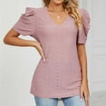 thumbnail image 2 of Gibobby Camisas mexicanas con cuello en V para mujer Camiseta suelta informal con cuello en V para mujer, blusa manga corta con estampado(Rojo de la sandía,CH), 2 of 5
