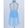 thumbnail image 6 of iiniim Kids Girls Halter Cutouts Modern Lyrical Dance Leotard Tulle Dress Ballet Latin Jazz Ice Skating Light Blue 16, 6 of 7