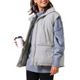 thumbnail image 4 of INSPIRE CHIC Women's Puffer Vest Stand Collar Sleeveless Winter Lightweight Vests Warm Padded Jacket Coat M Gray, 4 of 6
