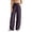 e-55Purple14, variant on ANINEO Women Casual Wide Leg Pants Elastic Waist With Drawstring Summer Loose Fit Cropped Trousers Linen Fabric Solid Color Trendy Daily Female Slacks