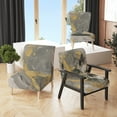 thumbnail image 2 of Designart "Marble Gold And Black II" Upholstered Modern Accent Chair - Arm Chair, 2 of 5