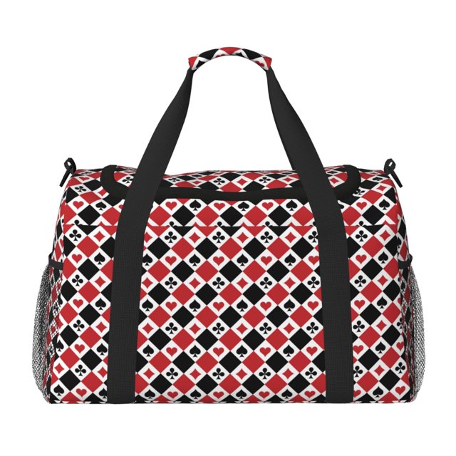 Balery Playing Cards Bolsa de Gimnasio para Mujeres, Bolsa de Viaje con Bolsillo Húmedo, Bolsa de Fin de Semana para Mujeres, Bolsa de Viaje Resistente al Agua
