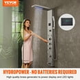 thumbnail image 2 of VEVOR Shower Panel System, 6 Shower Modes, LED & Screen Hydroelectricity Shower Panel Tower, Rainfall, Waterfall, 8 Massage Jets, Tub Spout, Handheld Shower, Stainless Steel Wall-Mounted Shower Set, 2 of 9