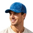 thumbnail image 2 of Suede Baseball Cap for Men Women Curved Brim Mesh Back Breathable Trucker Hat, 2 of 5
