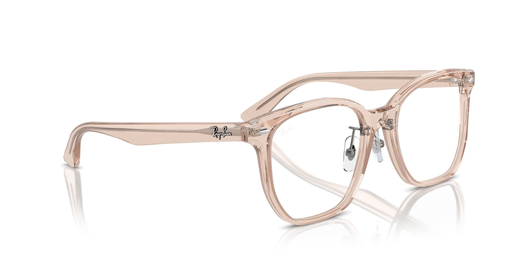 Ray-Ban Unisex Size 54 Square Optical Eyeglasses, Polished Transparent Light Brown