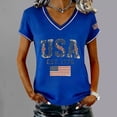 thumbnail image 2 of NMMUED Womens 250th Anniversary Shirts Short Sleeve Patriotic Casual 250 Years of Liberty USA Graphic Shirt USA Flag 250th T-shirt Fourth of July Shirts Blue XL, 2 of 4