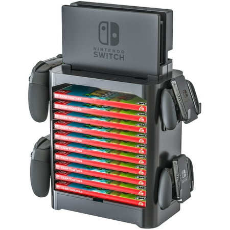 Skywin Game Storage Tower for Nintendo Switch - Game Disk Rack and Controller Organizer Compatible with Nintendo Switch and Accessories