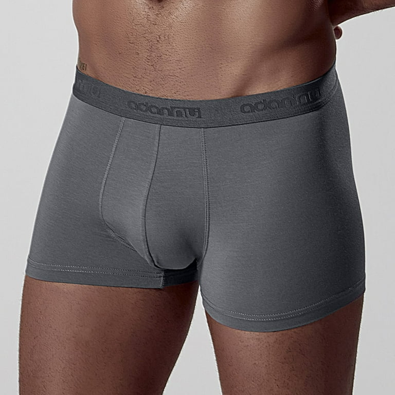 Aayomet Mens Boxers Mens Trunks Underwear Cotton Boxer Briefs Short Leg  Comfortable Underpants,Gray XL 