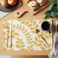 thumbnail image 2 of Turmeric Yellow Leaves Placemats Set of 4 Summer Farmhouse Botanical Boho Branch Place Mats Indoor Wipeable Table Mats Washable Cloth Dining Table Placemats for Kitchen Holiday Party Decor 13x19 Inch, 2 of 9