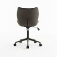 thumbnail image 6 of YOUNIKE Armless Office Chair, Faux Leather Desk Chair with Wheels, Upholstered Task Chair, High Back Swivel Rolling Chair, Height Adjustable, Brown Same-Colored Bottom, 6 of 14