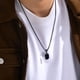 thumbnail image 4 of Collares geométricos con inicial personalizada para hombres, colgante rectangular cuadrado de acero inoxidable, impermeable, Collar con letras de A-Z, regalos para él, 4 of 4