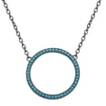 thumbnail image 2 of Sterling Silver 925 Rhodium Plated Open Circle CZ Encrusted Necklace - STP01547, 2 of 2