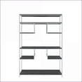thumbnail image 5 of Bookshelf, Rustic Gray Oak & Chrome Metal Frame 7 Open Shelves | Gray | Chrome, 5 of 6