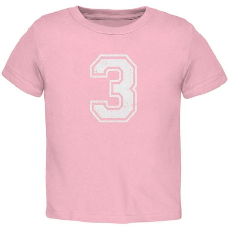 

Birthday Kid Jersey 3 3rd Third Light Pink Toddler T-Shirt - 4T