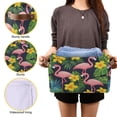 thumbnail image 3 of Yayeee 2 Pack Canvas Storage Basket with Handles for Shelves Fabric Bins Closet Organizer, Flamingo Pattern, 3 of 8