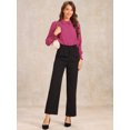 thumbnail image 4 of DARING DIVA Leotard Shirt Collared Dressy Bodysuit Top M Fuschia, 4 of 6