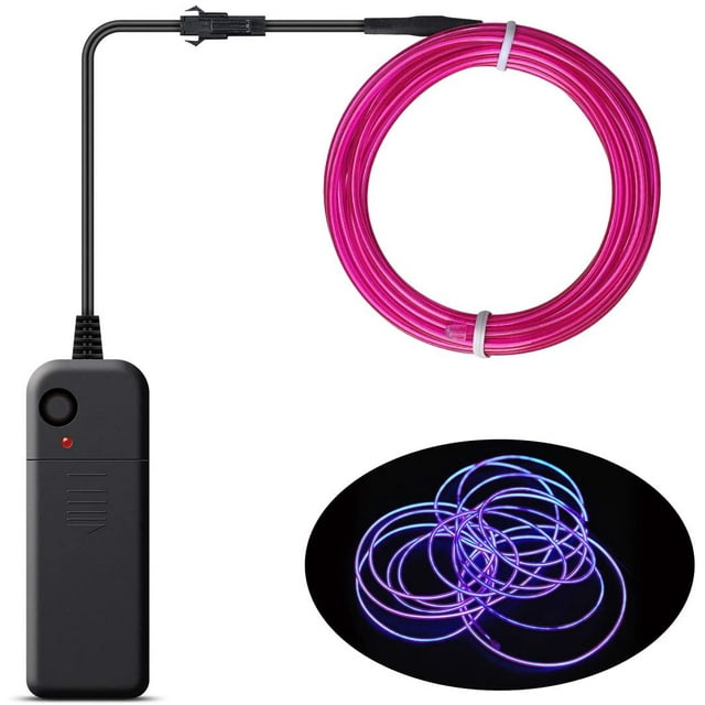 Wire Neon Light Cord EL Cable Neon Wire For Halloween Christmas Parties And Party Lighting (Purple, 3m)