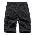 thumbnail image 3 of MIUOWANP Oversize Men's Casual Cotton Cargo Shorts with Multi Pocket Solid Color Outdoor Sport and Loose Breathable Drawstring Short Size XXXXXL(16)Black, 3 of 3