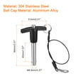 thumbnail image 2 of Unique Bargains T Handle Lock Pins, 3/8' Pin Dia. 1-37/64' Usage Length Stainless Steel Push-Button Quick Release Pin, 2 of 5