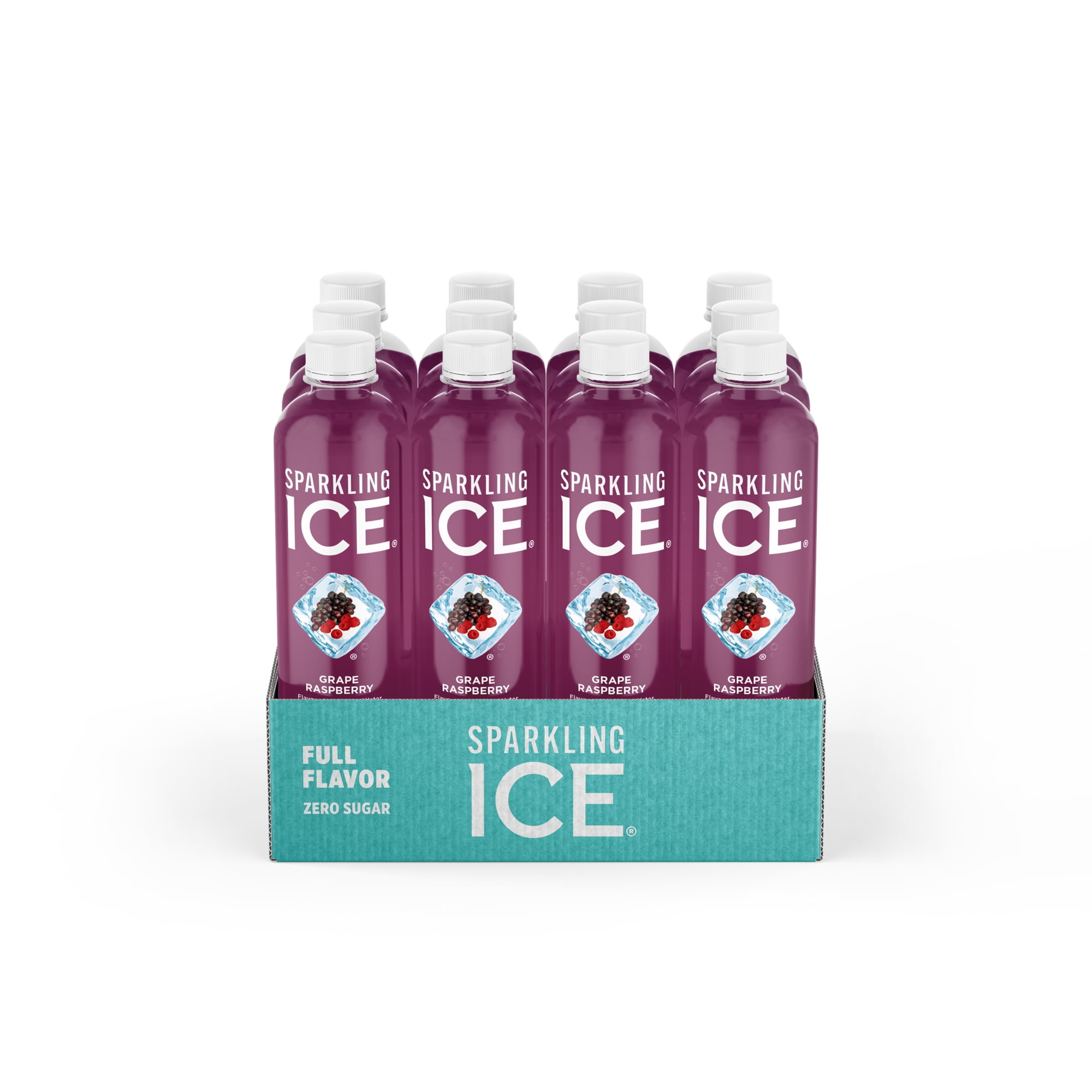 Sparkling Ice, Grape Raspberry Sparkling Water, 17 fl oz Bottles (Pack of 12)