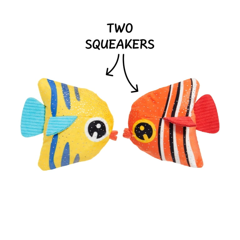 BARK O-Fish-ial Couple Tropical Fish 2-Piece Plush Squeaky Dog Toy