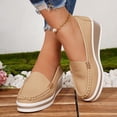thumbnail image 2 of Rokment Womens Platform Wedge Loafers Fall Stylish Casual Solid Leather Memory Foam Chunky Heels Slip on Business Office Work Casual Shoes, 2 of 5