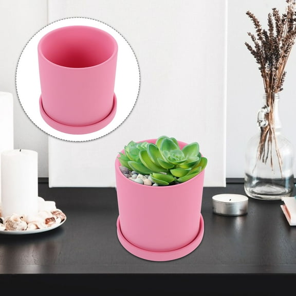 WHAMVOX  Ceramic Flowerpot Container Planter Pots for Indoor Plants Decoration Succulent Planters Pink