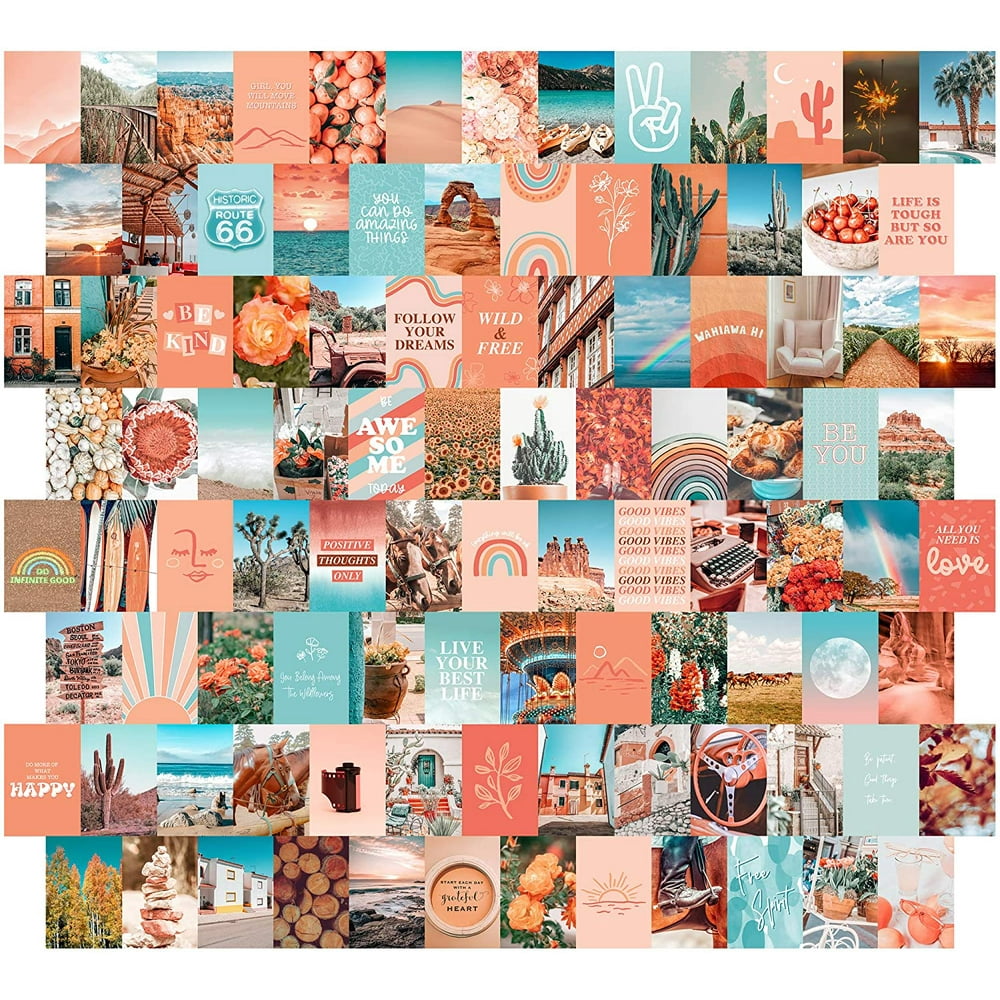 Artivo Peach Aesthetic Wall Collage Kit, 100 Set 4x6 inch