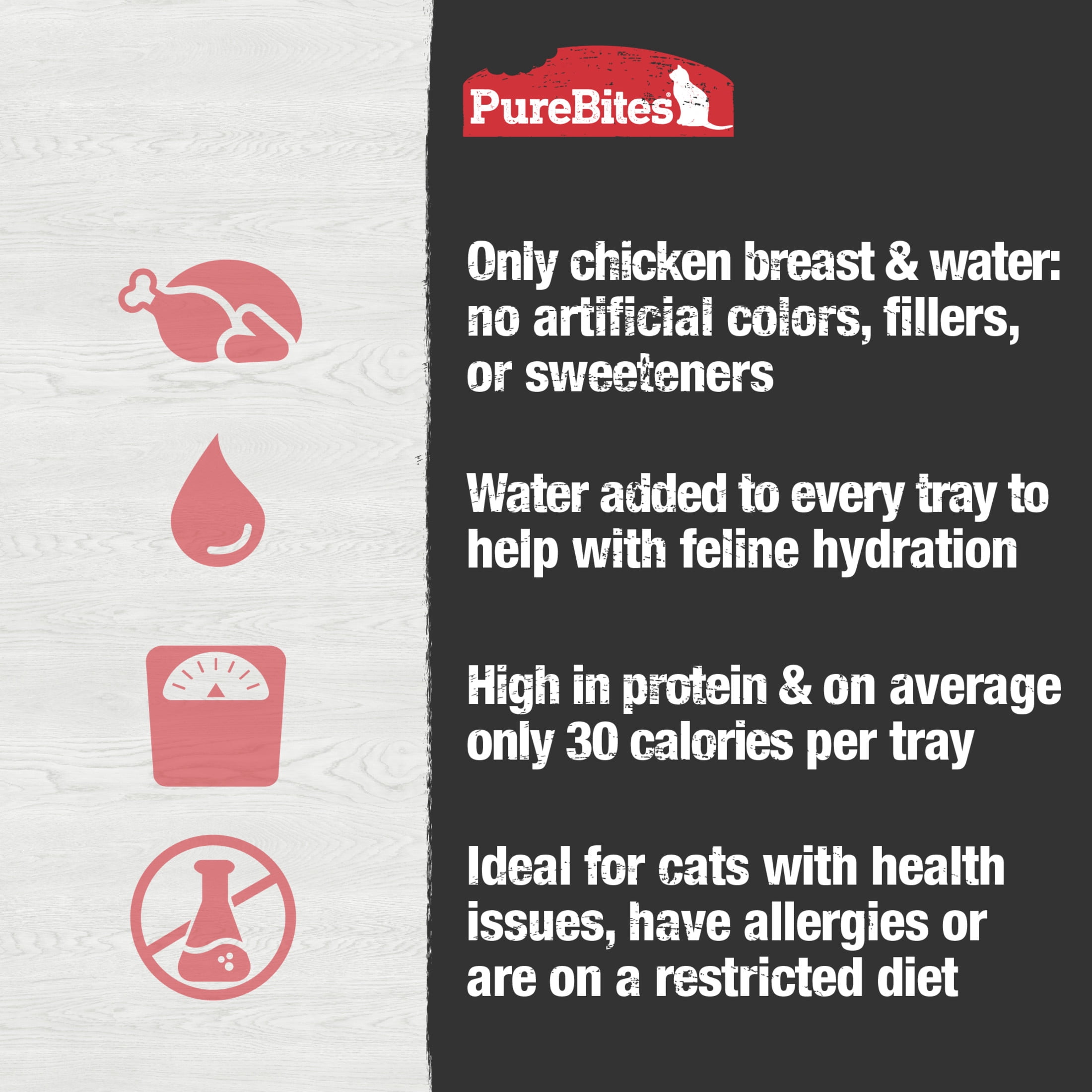PureBites Chicken Mixers for Cats, Only 2 Ingredients,  Case of 12