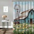thumbnail image 2 of Creowell Flowers Modern Waterproof Shower Curtain for Country Cottage & Farmhouse Bathroom Decor Bathroom Home Bathtubs Decoration with Hooks 69x72, 2 of 7