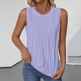 thumbnail image 2 of Ltctricy Débardeurs pour Femmes Col Rond Plissé Broderie Sans Manches T-Shirts Habillés Décontractés Blouses Tendance Camisoles, 2 of 7