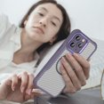 thumbnail image 6 of SaniMore Case for iPhone 14 Pro, Carbon Fibre Camera Protection Heavy Duty Drop Resistant Soft Shockproof Compatible with Mag-Safe Wireless Charging Magnetic Shell, Purple, 6 of 9