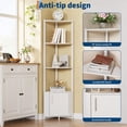 thumbnail image 4 of QinaQin Repisa esquinera de 5 niveles y 57 pulgadas, con estructura metálica y repisas de madera, ideal para sala, cocina, baño o recámara, 4 of 8
