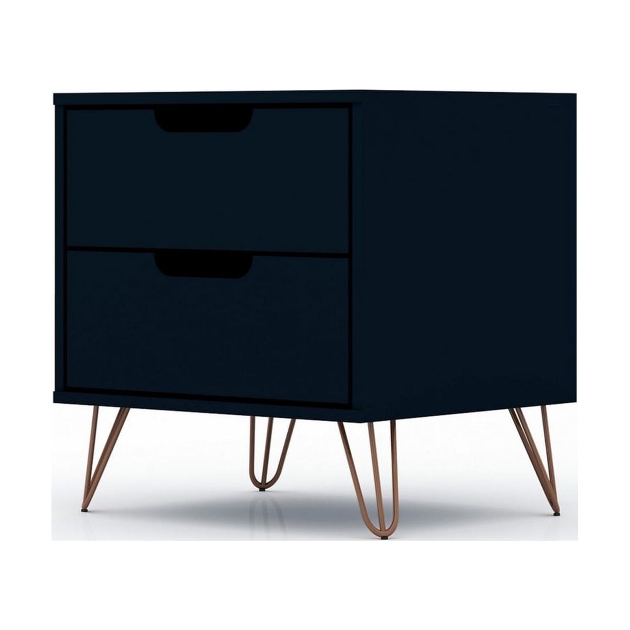 Rockefeller 2.0 Mid-Century- Modern Nightstand with 2-Drawer in Tatiana Midnight Blue - image 4 of 5