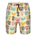 thumbnail image 4 of Kdxio Vintage Cup Pattern Mens Casual Shorts - Drawstring Summer Beach Sports Shorts for Men, 4 of 9