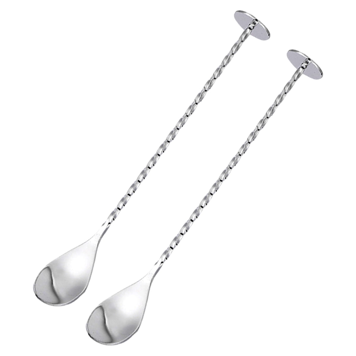 Cuillère à Mélanger, Acier Inoxydable 30,5 Cm Bar Cocktail Cuillères Motif Spirales Shaker à Cocktail Long Manche Cuillère à Mélanger Free Size Silver