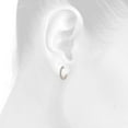 thumbnail image 5 of 10K Rose Gold Real Diamond One Row Bezel Set 1.10" Hoops Huggie Earrings 1/2 CT., 5 of 5