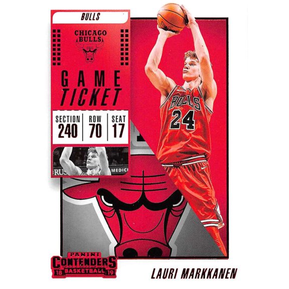 Collectible 2018-19 Panini Contenders Game Ticket Red #54 Lauri Markkanen Chicago Bulls
