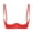 Red, variant on Women's Satin Balconette Bra Demi Half Cup Push Up Underwire Bra Lingerie Shelf Bra Tops Black L