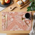 thumbnail image 2 of Orange Palm Tree Placemats Set of 8 Summer Tropical Plants Leaves Vintage Flowers Place Mats Indoor Wipeable Table Mats Washable Cloth Dining Table Placemats for Kitchen Holiday Decor 13x19 Inch, 2 of 9