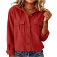 thumbnail image 5 of MOONDU Women's Corduroy Shacket Hooded Button Down Corduroy Jacket Long Sleeve with Pockets Loose Fit Casual Fall Winter Daily Wear, 5 of 7