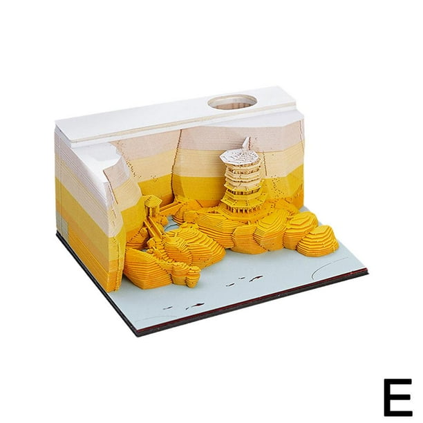 3D Memo Pads Calendar Paper Carving Calendar Office Piece Time Calendar ...