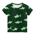 thumbnail image 6 of Virmaxy (18M-10Y) Boys Girls Cute Printed Shirt Toddler Baby Round Collar Short Sleeve Casual Tops Summer Loose Casual Trendy Pullover Shirt Green-1 18 Months, 6 of 6