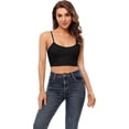 thumbnail image 3 of Women's Ribbed Cami Crop Tops Cropped Camisole with Built in Bra Tank Top, 3 of 8