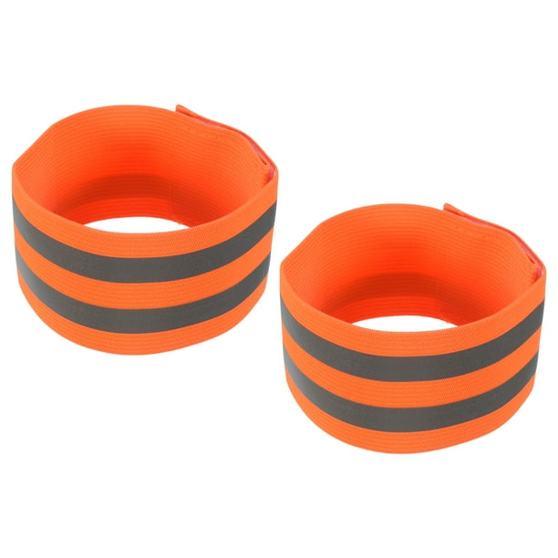 Bandas Reflectantes para Brazo Muñeca Tobillo Pierna Unique Bargains Naranja 12x2 Pulgadas Paquete de 2