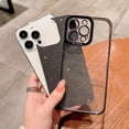 thumbnail image 3 of Compatible for iPhone 14 Pro Max Luxury Glitter Plating Clear Case, Cute Bling Sparkly Shiny Case for Women Girls Soft TPU Shockproof Camera Protective Back Cover Electroplated Case - Black, 3 of 11